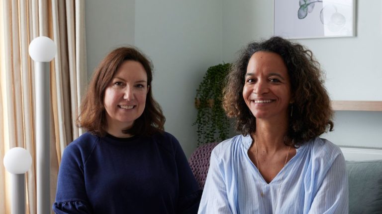 Furnishing Futures Founder, Emily Wheeler and Interior Designer, Clare Gaskin at a womens refuge. Photo by Kristy Noble